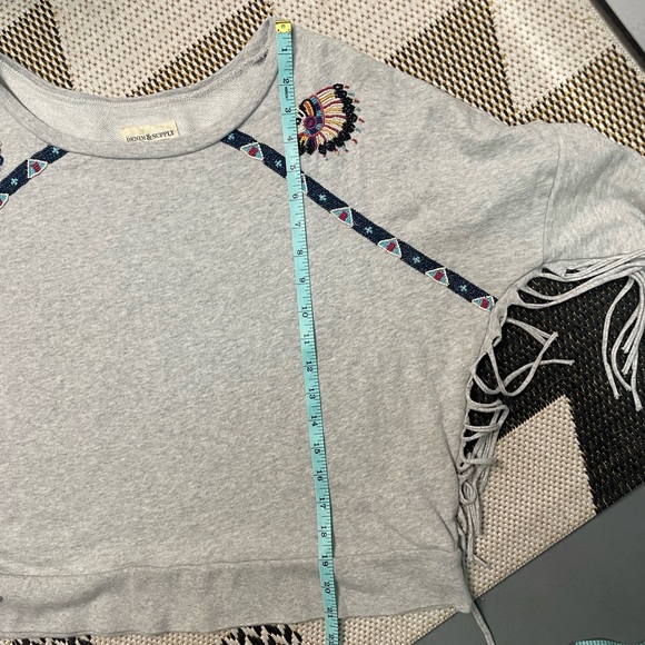 Ralph Lauren Denim & Supply Fringe Sweatshirt  gray, Beaded, Embroidered - Picture 12 of 12